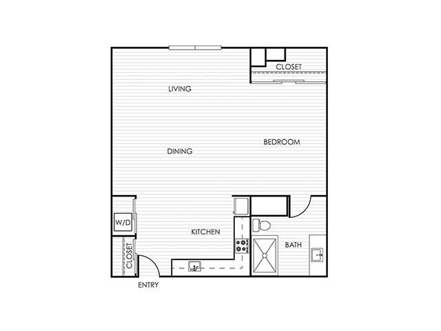 Studio Apartment 01T - 0 Bedroom - 1 Bathroom - 904 sf