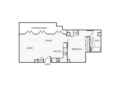 1 Bedroom Apartment 11CC - 1 Bedroom - 1 Bathroom - 869 sf - with Balcony/Patio