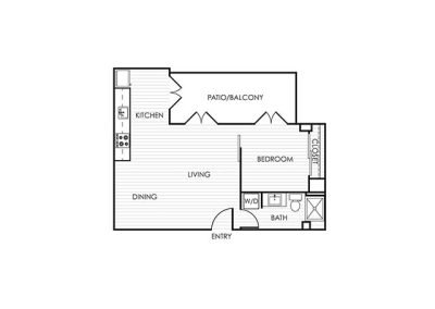 1 Bedroom Apartment 11F - 1 Bedroom - 1 Bathroom - 686 sf - with Balcony/Patio