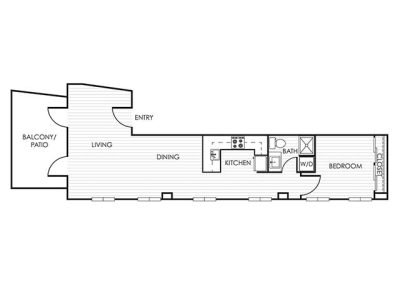 1 Bedroom Apartment 11II - 1 Bedroom - 1 Bathroom - 969 sf - with Balcony/Patio