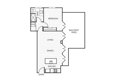 1 Bedroom Apartment 11P - 1 Bedroom - 1 Bathroom - 790 sf - with Balcony/Patio