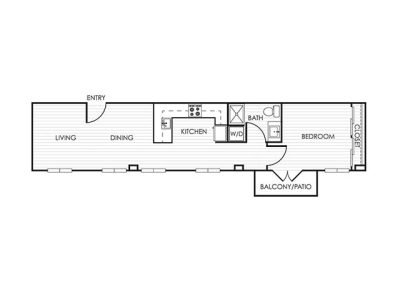 1 Bedroom Apartment 11SS - 1 Bedroom - 1 Bathroom - 807 sf - with Balcony/Patio