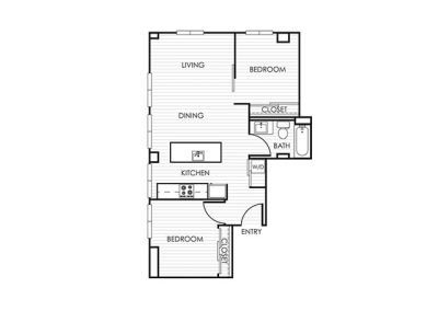 2 Bedroom Apartment 21B - 2 Bedroom - 1 Bathroom - 917 sf