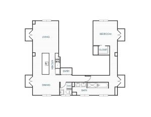 Penthouse Apartment 1 - 1 Bedroom - 2 Bathroom - 1,168 sf